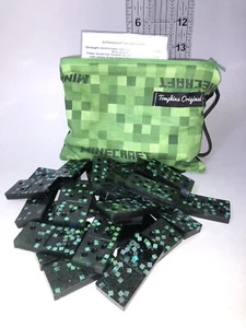 OOAK Handcrafted Domino Set With Handmade Travel Bag. Acrylic Resin Mine Block - Picture 1 of 7