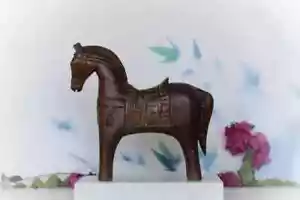 Vintage Old Wooden Horse Figurine, Handcrafted Antique Statue for decoration, - Picture 1 of 6