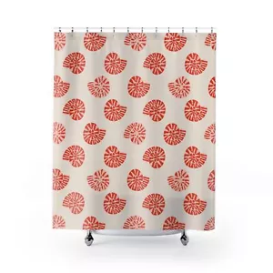 Red Seashell Shower Curtains - Picture 1 of 5