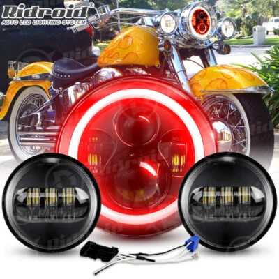 Faro LED 7" + Luces de paso de 4,5" para Harley-Davidson Softail Deluxe FLSTN Foto 1 de 4
