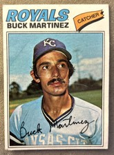 1977 Topps Buck Martinez Baseball Card #46 Royals Catcher Low-Grade Creased