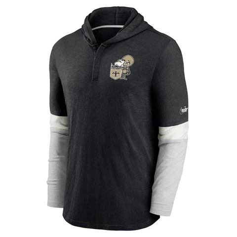 Nike Men’s New Orleans Saints Fan Gear Throwback Mascot Henley Hoodie XL NFL Cover