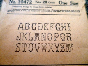 VTG 1920s Transfer Pattern ALPHABET MOTIFS Pattern Uncut - Picture 1 of 1