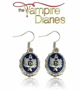 The Vampire Diaries Elena / Caroline / Bella, Antique Silver Finish, Lapis, Drop - Picture 1 of 4