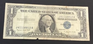 Banknote Of The Usa One Dollar Blue Stamp. 1957 Series. Circulated Condition. - Picture 1 of 2