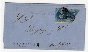 Chile 1860 27. März RAR Geradlinienstempel BALLENAR auf Faltbrief - Bild 1 von 1