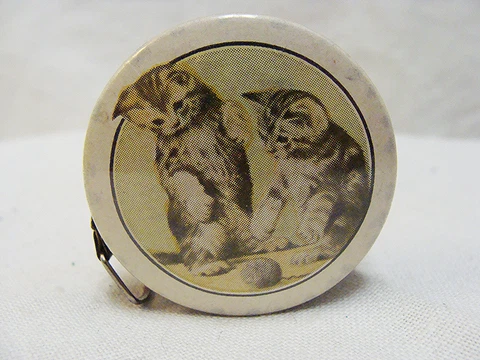 Vintage Celluloid Tape Measure, Kittens & Yarn Cover