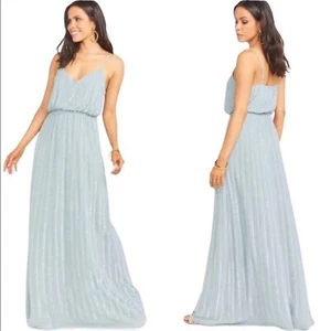 show me your mumu victoria maxi dress silver sage beaded women large - Picture 1 of 13