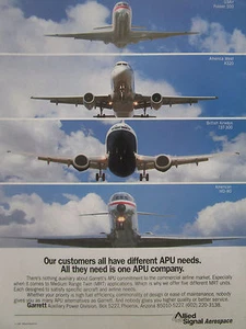 7/1991 PUB ALLIED SIGNAL AEROSPACE GARRETT APU MD-80 FOKKER 100 A320 737-300 AD - Imagen 1 de 1