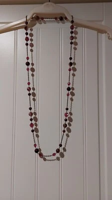 nuevo collar largo rosa cerise caro de alta calidad hermoso nuevo Foto 1 de 4