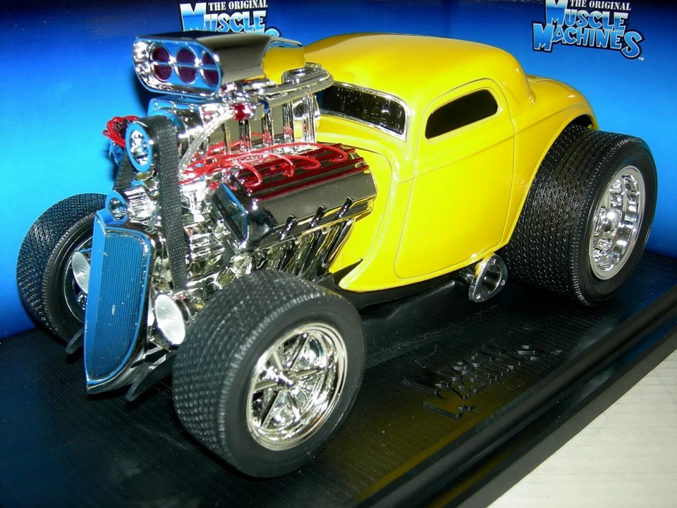 33 FORD COUPE BRITE YELLOW  MUSCLE MACHINE .MIBOX 1:18 - Image 1 of 1