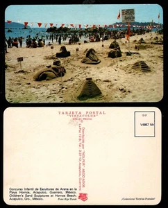 CARTOLINA, SCULTURE DI SABBIA SULLA SPIAGGIA DI HORNOS - Foto 1 di 1