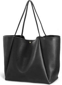 Oversize Pu Leather Tote Women Weekender Bag Shopper Handbag Travel Purse - Picture 1 of 12