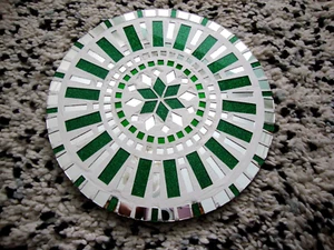 Mosaik Silber Spiegel & Grün Glitzer Glas SET. kunsthandwerk - PORTOFREI - Bild 1 von 3