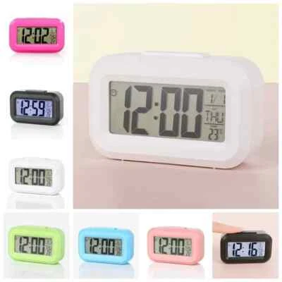 DIGITAL BEDSIDE LED SNOOZE ALARM CLOCK TIME TEMPERATURE CLOCK - Image 1 of 4