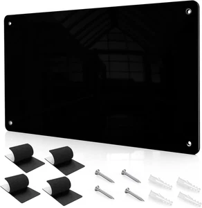 17.1" X 11.8" Black Metal Magnetic Board - Magnet Bulletin Board to Display Magn - Picture 1 of 12