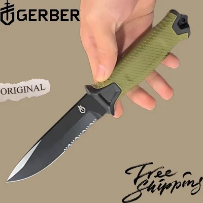 Cuchillo Gerber StrongArm, hoja fija dentada marrón coyote - Envío gratuito nuevo Foto 1 de 4
