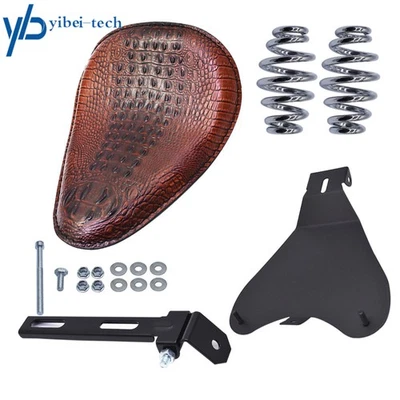 Motorcycle Bobber Solo Seat Spring For Yamaha V Star 250 650 950 1100 1300 Brown - Image 1 of 4