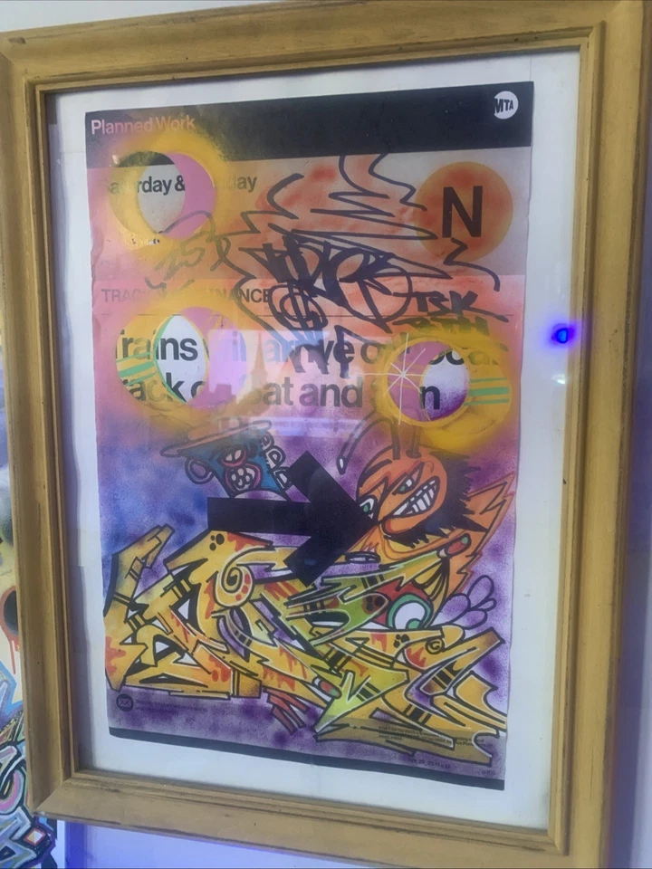 Graffiti art graffiti original MTA poster TOPIK TSK ORIGINAL FRAMED! - Image 1 of 4