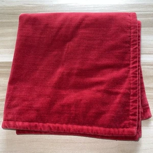 Pottery Barn Velvet Solid Red Pillow Cover 20”x 20” Square Cotton Polyester - Picture 1 of 15