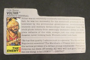 Voltar Karteikarte 1988 Gi Joe Vintage DC - Bild 1 von 2