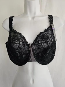 Bali Bra Women's Black Lace Desire Unlined Underwire Bra Style DF6543 Size 42DD - Picture 1 of 6
