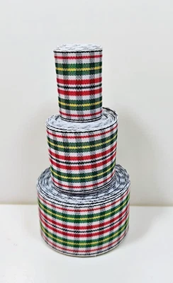 Red, Green, and Yellow Plaid Ribbon 1 1/2" wide x 10+ yards Schiff Brand - Image 1 of 3