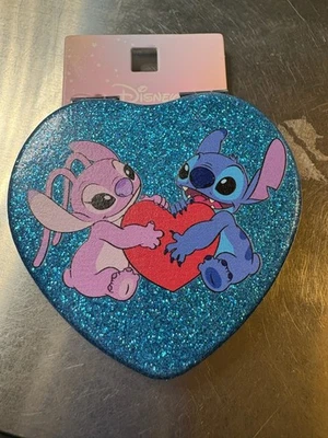Disney STICH Heart-Shaped Glitter Compact Mirror BRAND NEW ITEM GET IT NOW! - Image 1 of 3