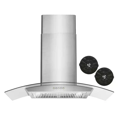 36 In. Vista Collection 380 CFM Ductless Wall Mount Range Hood, Button Controls, - Image 1 of 4