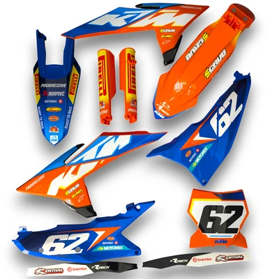 Plastics + Graphics KTM 2023 2024 2025 2026 XC XC-F SX SX-F Orange Blue - Imagem 1 de 4