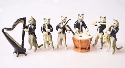 Bronzefiguren Katzenkapelle Wiener Bronze Katzen Kapelle Orchester sechsteilig - Bild 1 von 4