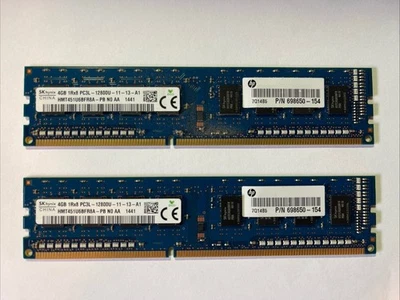 4 PCS SK Hynix 4GB 1Rx8 PC3L-12800U DDR3L 1600Mhz 1.35V DIMM Desktop Memory RAM  - Image 1 of 2