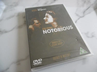 *NEW* NOTORIOUS DVD CERT U INGRID BERGMAN CARY GRANT B+W MONO PAL REG 2 - Image 1 of 2