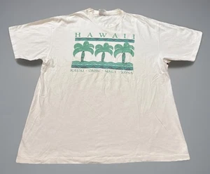 Vintage 80er Hawaii Big Islands weiß T-Shirt XL Urlaubsziel - Bild 1 von 7