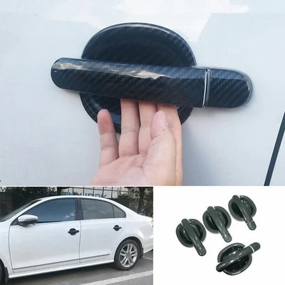 Cubierta de manija de tazón de puerta exterior de fibra de carbono para Volkswagen Jetta 2012~2018 Foto 1 de 4