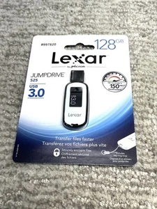 Lexar 128GB JUMPDRIVE S25 USB 3.0 Nagelneu ungeöffnete Verpackung weiß und schwarz - Bild 1 von 2