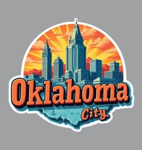Oklahoma City Oklahoma Fridge Magnet or Laptop Sticker - Picture 1 of 18