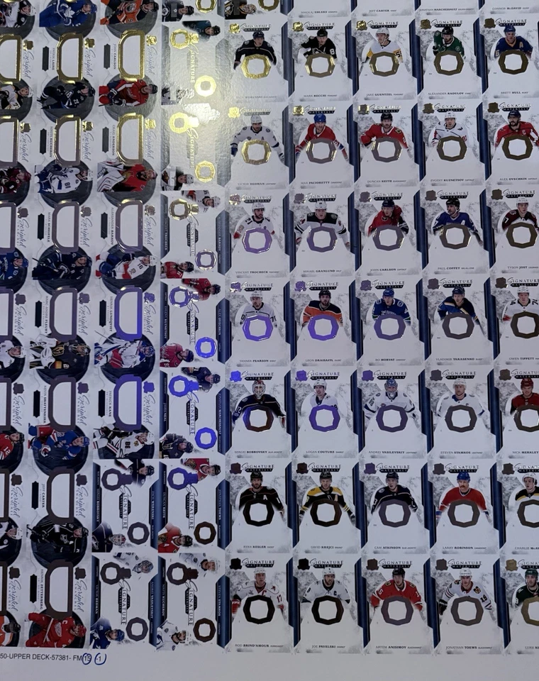 2017 UD The CUP Uncut Sheet Signature Materials *DUAL OVECHKIN MCDAVID CROSBY - Image 1 of 4