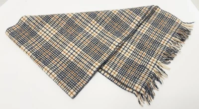 Pendleton 100% Lana Virgen Bufanda Para Hombre Tostado Azul Marino Franja a Cuadros Hecha en EE. UU. Foto 1 de 4