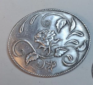 HANDGEFERTIGTE Aluminium Brosche WENDELL AUGUST SCHMIEDE Floral klassisch 1,75 Zoll - Bild 1 von 15