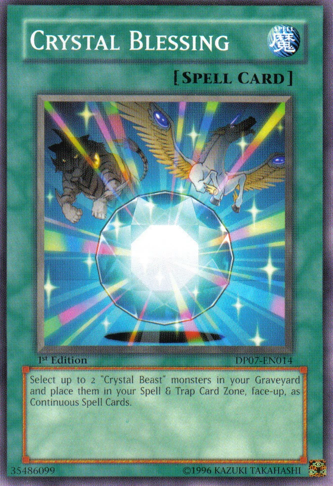 CRYSTAL BLESSING DP07-EN014 YuGiOh! SPELL Card from JESSE Duelist Pack 1st Ed NM - Image 1 of 1