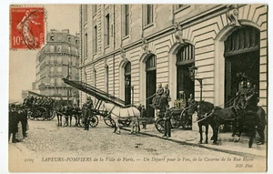 CPA 75 Services des SAPEURS POMPIERS de la Ville de Paris Un Départ pour le Feu - Imagen 1 de 2