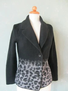 Cassani Jacke Blazer grau schwarz Tiermuster leo animalprint Größe 36 S - Bild 1 von 4