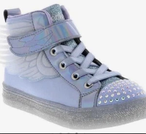 Skechers Twinkle Toes Shuffle Brights Sparkle Wings Light Up Sneakers Size 1 - Picture 1 of 5