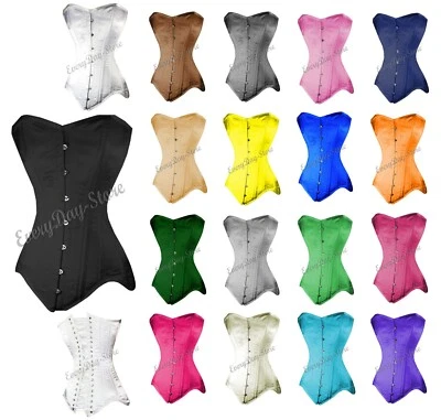 EVERYDAY-STORE Heavy Duty Double Steel Boned Over Bust Satin Waist Trainer Corset 8137-LC-BM