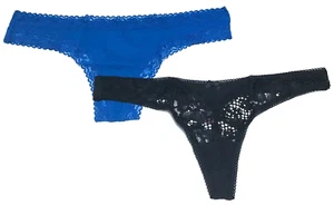 small - NWT Adore Me blue and black thong panties lot (b75) - Picture 1 of 5