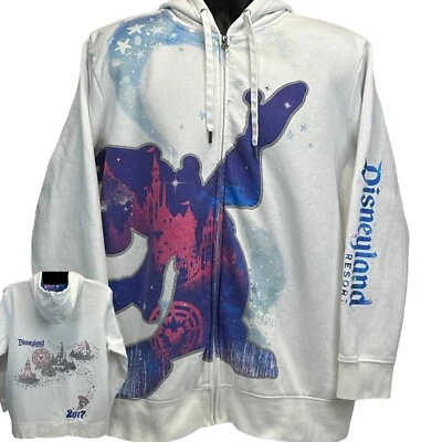 Disneyland Mickey Mouse Hoodie White Sorcerers Apprentice Disney 2017 Womens 2X - Image 1 of 4