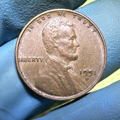 1951 D Lincoln Wheat Cent Error Filled "5" In 1951 Date - Image 1 of 4