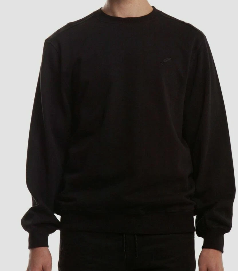 $100 Publish Men's Black Index Crew Fleece Long Sleeve Logo Sweater Size 6XL - Image 1 of 1