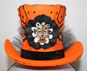 Kleiner Steampunk Halloween Tag der Toten viktorianischer Zylinder Hut - Bild 1 von 12